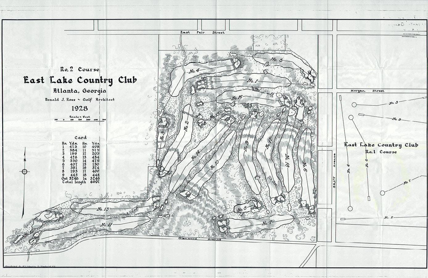 Donald Ross' design of the original No. 2 Course at East Lake.